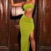 Cut-Out Bandeau Maxi Dress in Pear Green
