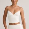 Modal V-Neck Ruched Camisole Top in White