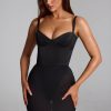 Corset Bodysuit Mini Dress in Black