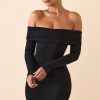 Modal Off-Shoulder Mini Dress in Black