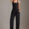 Corset-Detail Halterneck Jumpsuit in Black