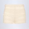 Ruffled Mid-Rise Shorts in Ivory