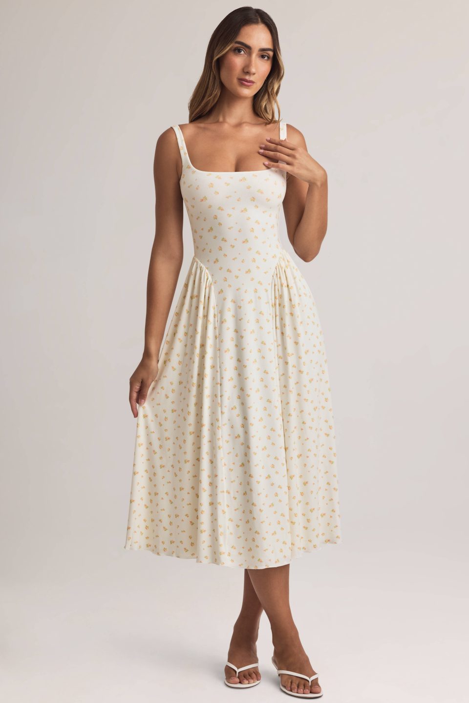 Modal A-Line Midaxi Dress in Floral Print