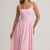 Modal A-Line Midaxi Dress in Pastel Pink