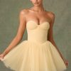 Tulle Corset Mini Dress in Yellow