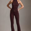 Backless Turtleneck Jumpsuit in Chocolate Brown