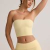Modal Strapless Crop Top in ButterCream Yellow