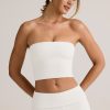 Modal Strapless Crop Top in White