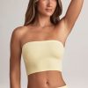 Modal Strapless Crop Top in Lemon Sherbet