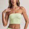 Modal Strapless Crop Top in Sage Green