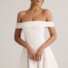 Modal Off-Shoulder A-Line Mini Dress in White