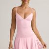 Modal Ruched A-Line Mini Dress in Baby Pink