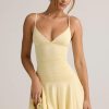 Modal Ruched A-Line Mini Dress in ButterCream Yellow