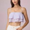 Ruffled Cropped Camisole Top in Lilac