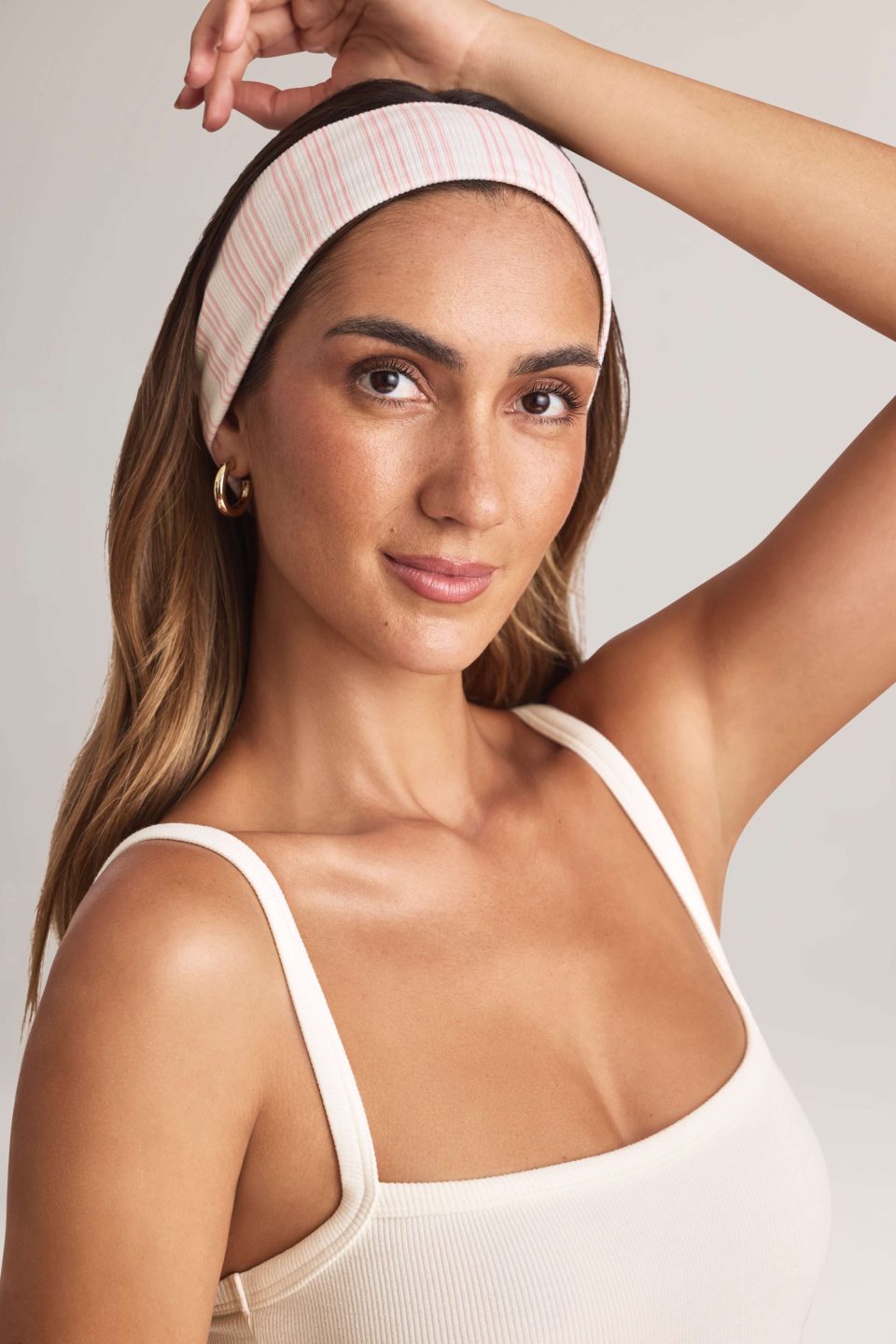 Modal Ribbed Headband in Stripe Print
