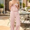 Wide-Leg Cotton-Poplin Trousers in Pink White Stripe
