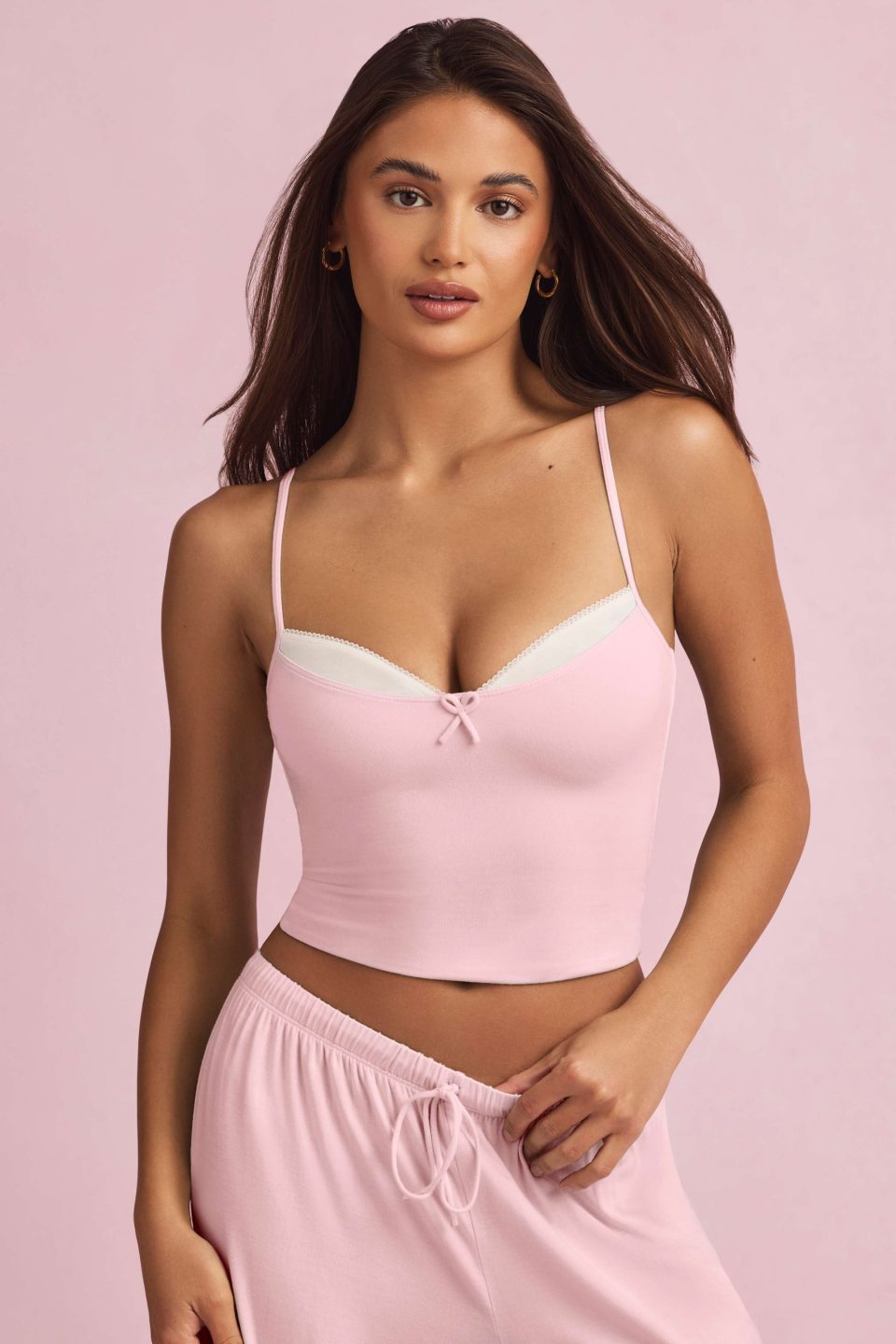 Modal Camisole Pyjama Top in Baby Pink