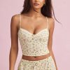 Modal Camisole Pyjama Top in Lemon Print