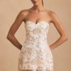 Embellished Strapless Corset Mini Dress in Ivory