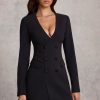 Structured Blazer Mini Dress in Black