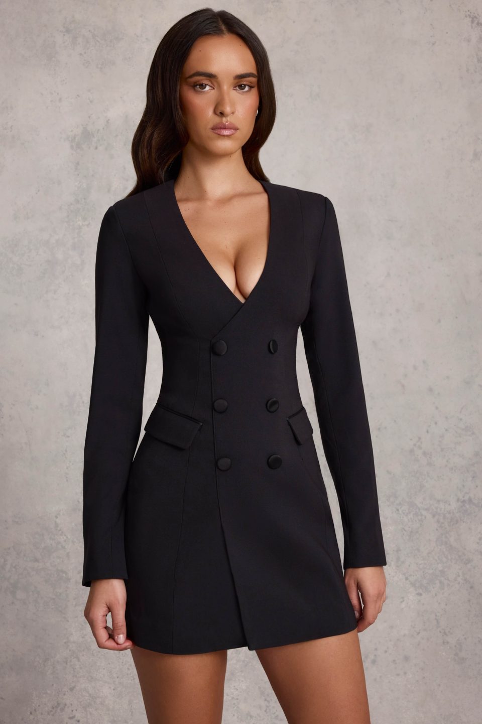 Structured Blazer Mini Dress in Black