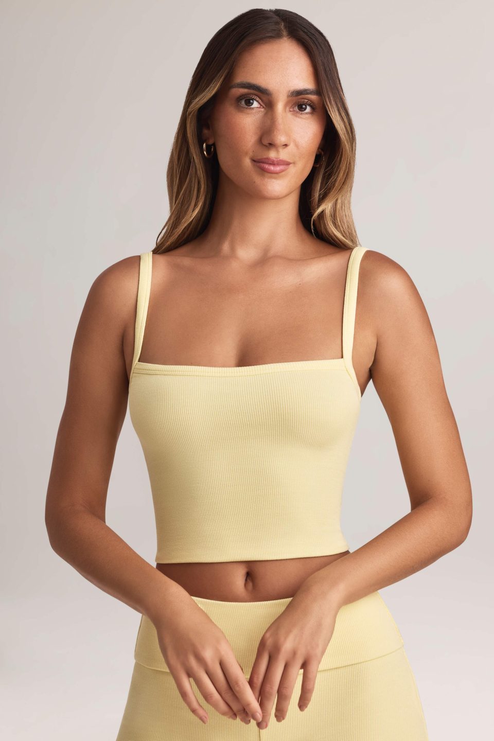 Modal Square-Neck Camisole Top in Lemon Sherbet