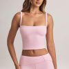 Modal Square-Neck Camisole Top in Pastel Pink