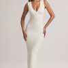 Modal Button-Detail Maxi Dress in White