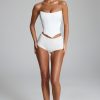 Slinky Jersey Low-Rise Hotpants in White