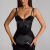Vinyl Corset Mini Dress in Black