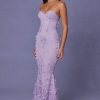 Lace-Up Corset Maxi Dress in Lilac