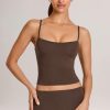 Modal Scoop-Neck Tank Top in Chocolate Brown