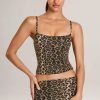 Modal Scoop-Neck Tank Top in Leopard Print