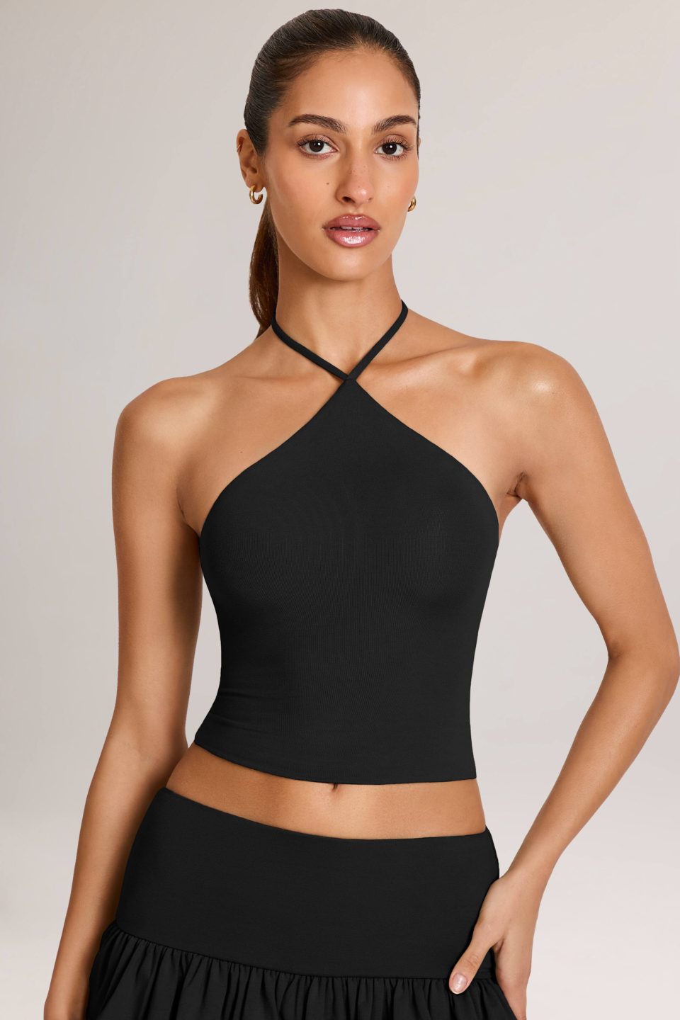 Modal Halterneck Top in Black