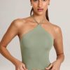 Modal Halterneck Top in Sage Green