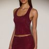 Embellished Racerback Top in Burgundy
