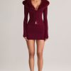 Knit Mid-Rise Mini Skirt in Wine
