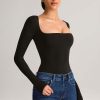 Modal Square-Neck Top in Black