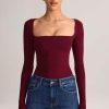 Modal Square-Neck Top in Wine