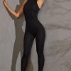 Racer Neck Jumpsuit in Black