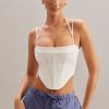 Square Neck Corset Top in Ivory