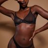 Soft Mesh Thong in Black