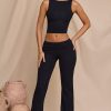 Mid-Rise Straight Leg Trousers in Black