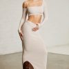 Low Rise Maxi Skirt in Praline