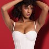 Vinyl Underwired Corset Crop Top in White
