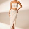 Hand Embellished Maxi Skirt in Ivory