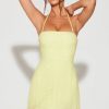 Embellished Multi Wear A-Line Mini Dress in Lime Green