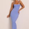 Embellished Cowl Neck Maxi Dress in Powder Blue