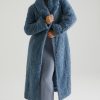 Long Shearling Coat in Blue