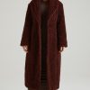 Long Shearling Coat in Brown